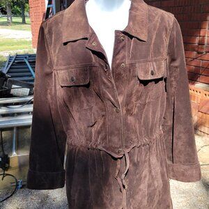 Liz Claiborne Genuine 100% Suede Leather Jacket Women Medium